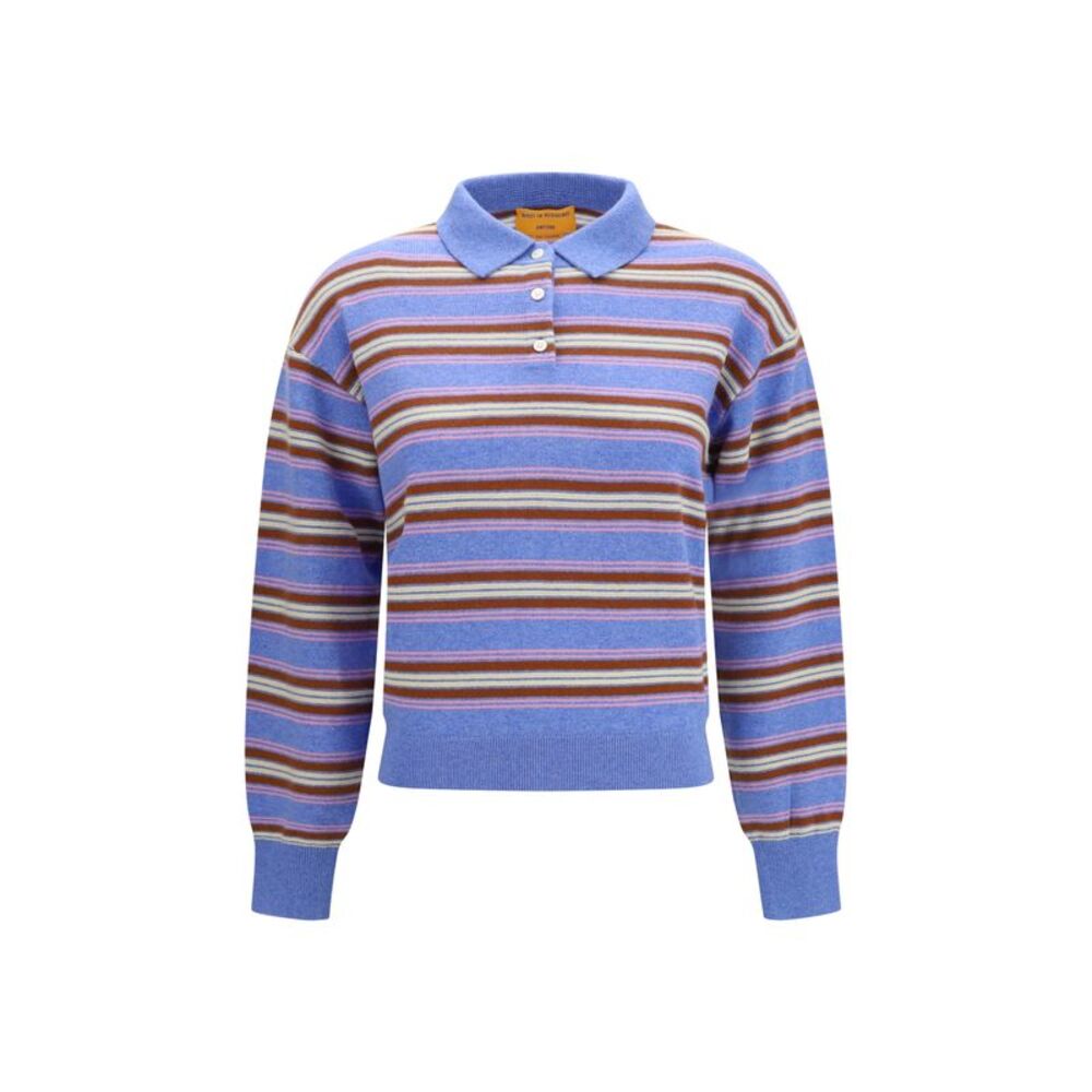 Guest In Residence Women College Striped Polo Sweater